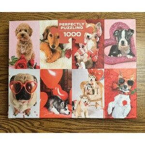 "Perfectly Puzzling" 1000 pc Puzzle Dog Photographic Valentine Includes Poster‎